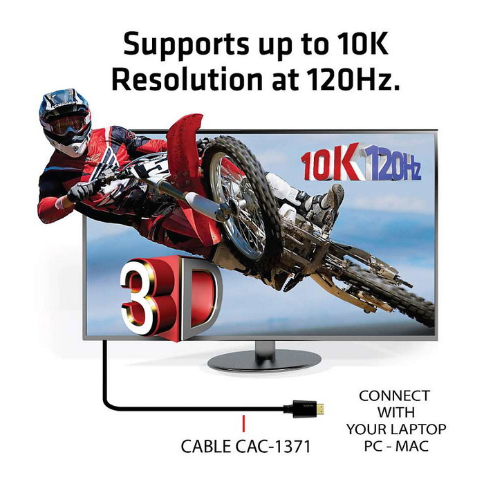 Club 3D Cable HDMI 2.1 Ultra High Speed 10K HDR 1m CAC-1371 Club 3D Cable HDMI 2.1 Ultra High Speed 10K HDR 1m CAC-1371