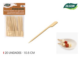 Algon Set 20 Pinchos de Bambú Agarrador 10.5 cm (48 Unidades)