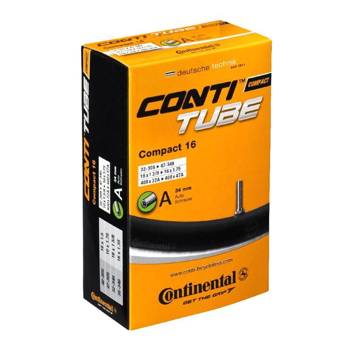 Continental Cámara Compact 16 x 1 3/8-1.75 Válvula Standard 34mm (32-305/47-349) Continental Cámara Compact 16 x 1 3/8-1.75 Válvula Standard 34mm (32-305/47-349)