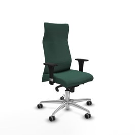 PIQUERAS Y CRESPO Sillón Albacete Verde botella con Mecanismo Sincro y Base de Aluminio