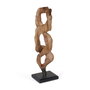 DKD Home Decor Escultura Suar y Hierro Tallado Natural y Negro 26x30x90 cm