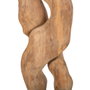DKD Home Decor Escultura Suar y Hierro Tallado Natural y Negro 26x30x90 cm