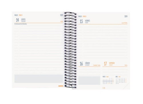 Finocam Agenda Tempus Espiral Doble 16 Meses 4º SVV Cierre C-Goma Tapa Extradura Azul 2025-2026