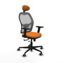 PIQUERAS Y CRESPO Silla de oficina Jorquera Naranja/Gris con mecanismo Sincro/Traslack