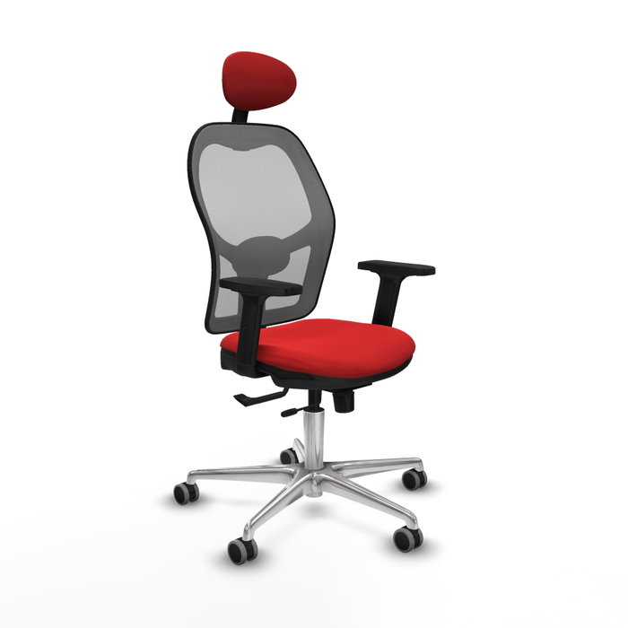 PIQUERAS Y CRESPO Silla de oficina Jorquera con mecanismo Sincro/Traslack, Rojo y Gris PIQUERAS Y CRESPO Silla de oficina Jorquera con mecanismo Sincro/Traslack, Rojo y Gris