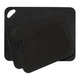 Wenko Tabla de Corte 3 uds. Negro Flexible Antideslizante Apto Lavavajillas 38 x 29 x 0.15 cm / 33.5 x 24 x 0.15 cm / 28 x 18 x 0.15 cm
