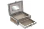 DKD Home Decor Joyero Árabe Plateado Marrón Madera y Aluminio 13 x 8 x 17.5 cm (2 Unidades)