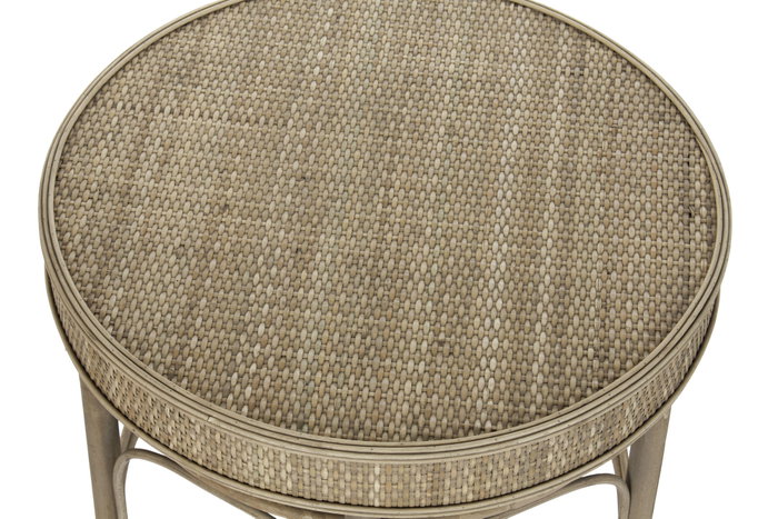 DKD Home Decor Mesita Auxiliar Balines Natural Ratán Set de 2 Piezas 61 x 52 x 61 cm