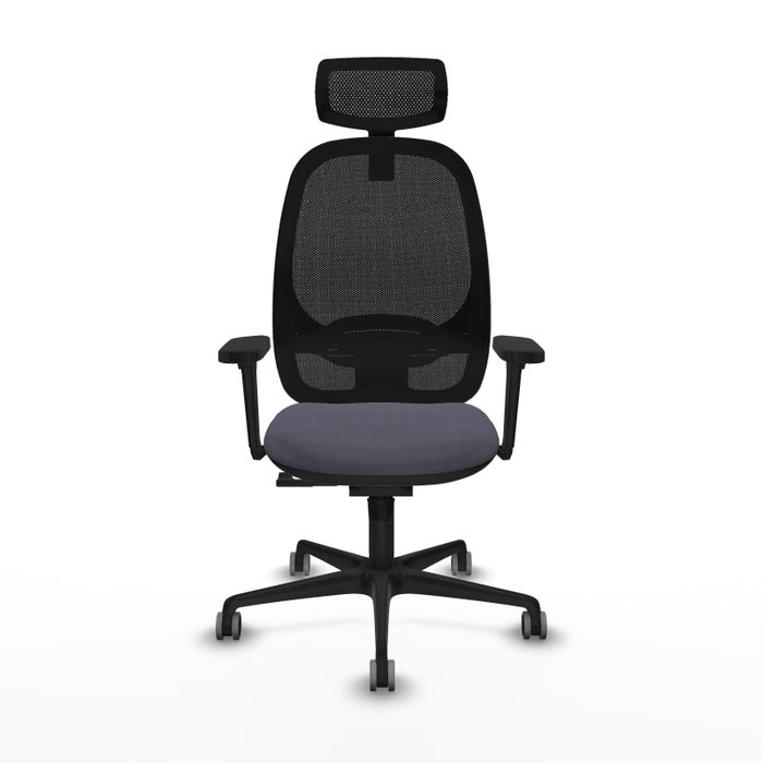 PIQUERAS Y CRESPO Silla de oficina Cilanco con mecanismo Sincro, Gris oscuro y Negro