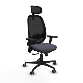 PIQUERAS Y CRESPO Silla de oficina Cilanco con mecanismo Sincro, Gris oscuro y Negro