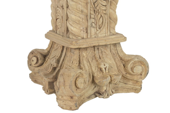 DKD Home Decor Columna Decorativa Antique Columns en Teca Natural 30x200x30 cm