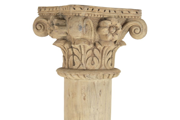 DKD Home Decor Columna Decorativa Antique Columns en Teca Natural 30x200x30 cm