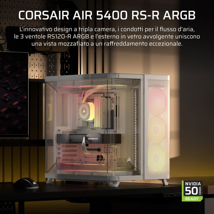 Corsair AIR 5400 RS-R ARGB Semitorre Blanca