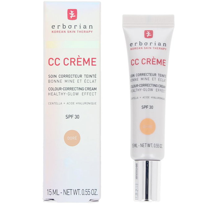 Erborian CC Cream SPF30 #Dore 15ml, Hidratante, Correctora, Centella Asiática, Ácido Hialurónico