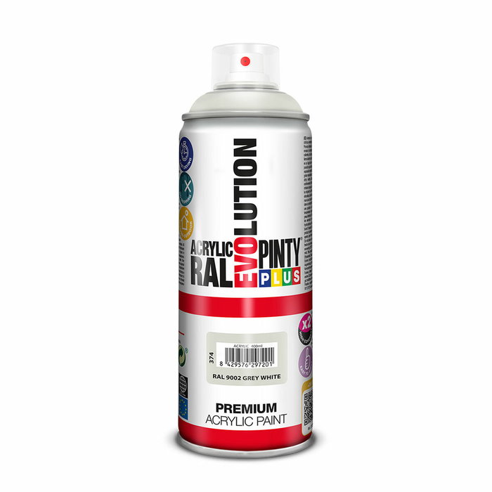 Pinty Plus Pintura acrílica spray evolution RAL 9002 Grey White brillante 520 cc