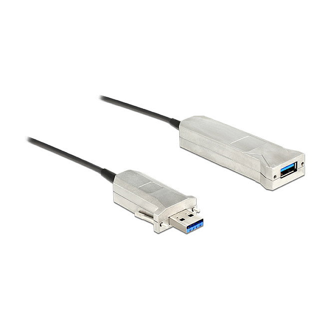 DeLOCK Cable Óptico Activo USB 20 m Tipo A a Tipo A y Micro-B 5 Gbps - Negro, Plata DeLOCK Cable Óptico Activo USB 20 m Tipo A a Tipo A y Micro-B 5 Gbps - Negro, Plata