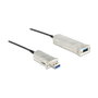 DeLOCK Cable Óptico Activo USB 20 m Tipo A a Tipo A y Micro-B 5 Gbps - Negro, Plata
