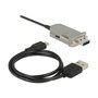 DeLOCK Cable Óptico Activo USB 3.0-A Macho a Hembra 20 m, 5 Gbit/s, Negro y Plata