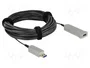 DeLOCK Cable Óptico Activo USB 20 m Tipo A a Tipo A y Micro-B 5 Gbps - Negro, Plata