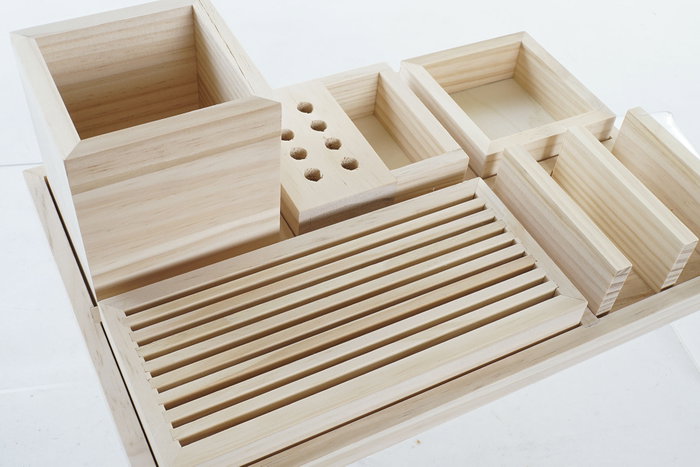 DKD Home Decor Organizador de Madera Natural 35x23x12 cm DKD Home Decor Organizador de Madera Natural 35x23x12 cm