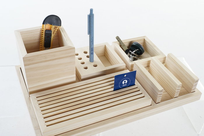 DKD Home Decor Organizador de Madera Natural 35x23x12 cm DKD Home Decor Organizador de Madera Natural 35x23x12 cm