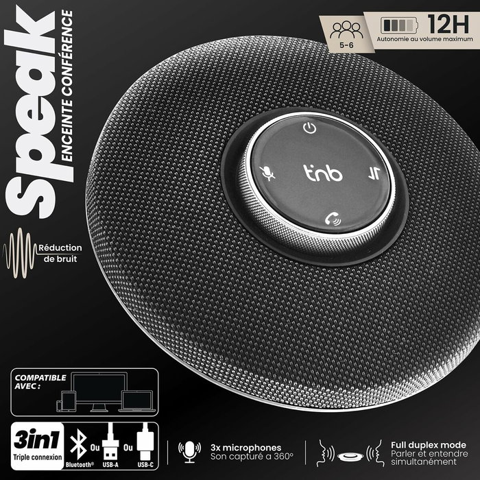 T'nB Altavoz Presentador Bluetooth CFSPEAKERBT Negro