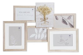 DKD Home Decor Marco Multifoto Paulownia y Cristal Natural