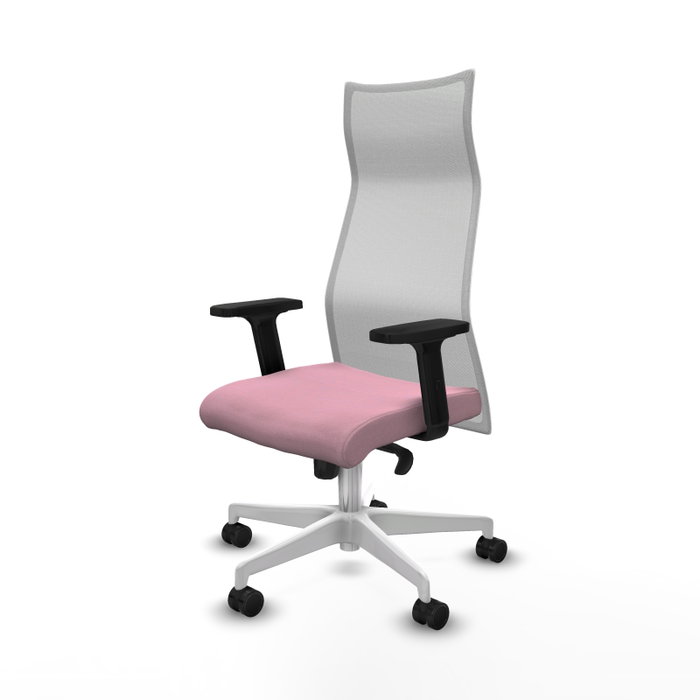 PIQUERAS Y CRESPO Sillón Albacete Rosa y Blanco con Mecanismo Sincro y Brazos 2D
