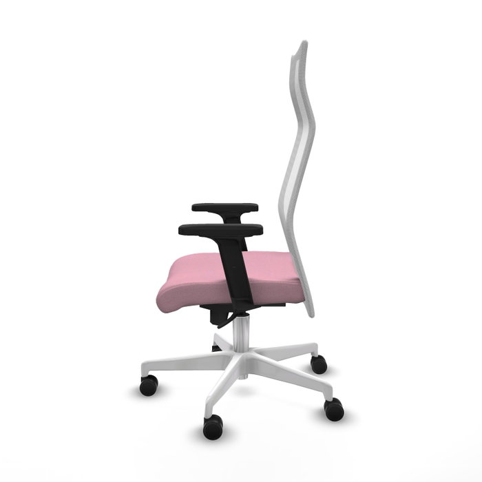 PIQUERAS Y CRESPO Sillón Albacete Rosa y Blanco con Mecanismo Sincro y Brazos 2D
