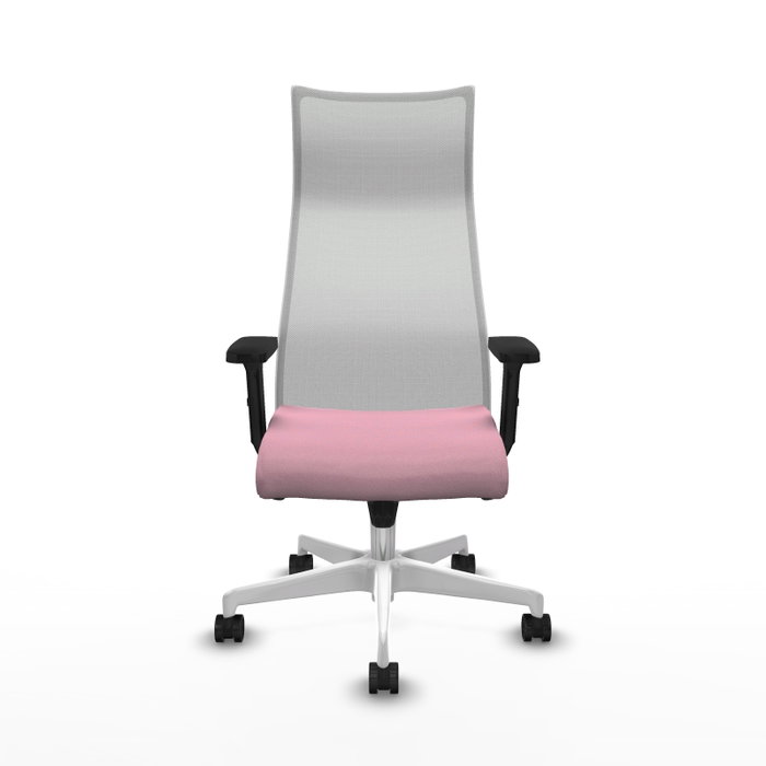 PIQUERAS Y CRESPO Sillón Albacete Rosa y Blanco con Mecanismo Sincro y Brazos 2D