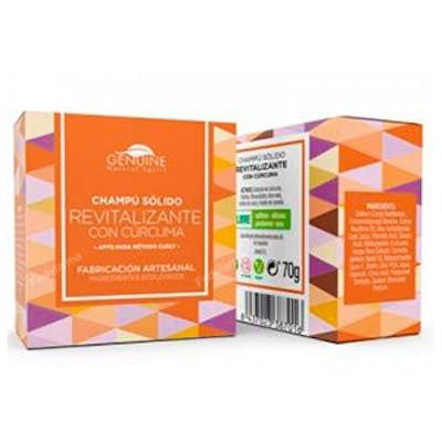 JAHISIL-GENUINE Champu Solido Revitalizante 60Gr. con Curcuma, Biotina y Aceite de Coco para la Caida y Crecimiento del Cabello