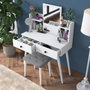 Hanah Home BJ102-2235 Mesa de Maquillaje Blanca 103x111.8x40 cm