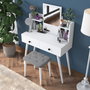 Hanah Home BJ102-2235 Mesa de Maquillaje Blanca 103x111.8x40 cm