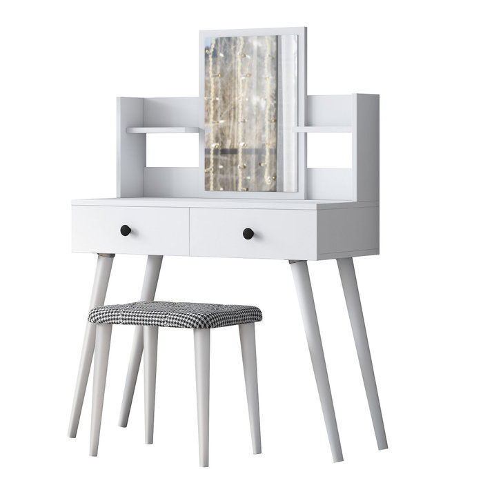 Hanah Home BJ102-2235 Mesa de Maquillaje Blanca 103x111.8x40 cm