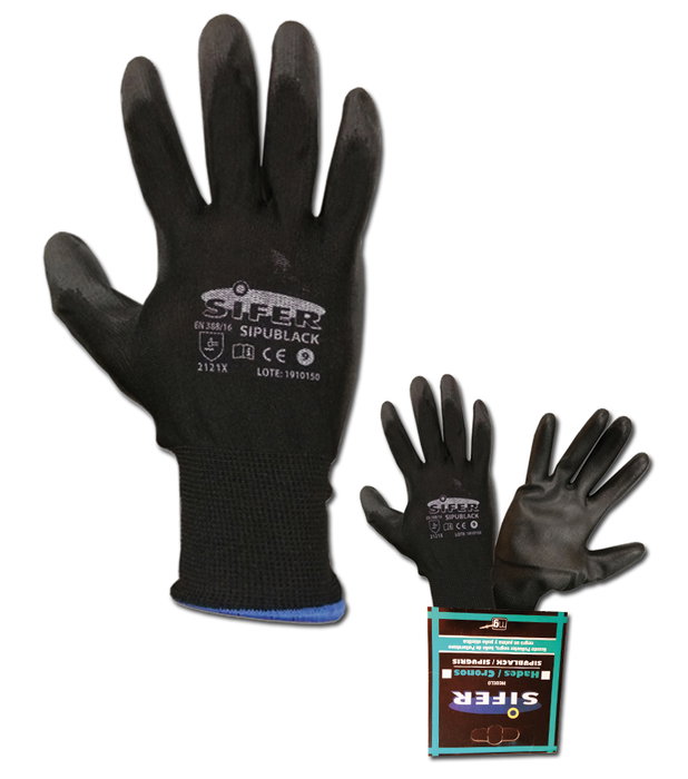 SIFER Guante Poliuretano Negro Nylon T=9 SIPUBLACK-HADES SIFER Guante Poliuretano Negro Nylon T=9 SIPUBLACK-HADES