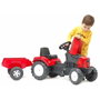 Falk Tractor de pedal rojo SuperCharger con capota abatible y remolque