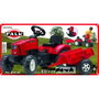 Falk Tractor de pedal rojo SuperCharger con capota abatible y remolque