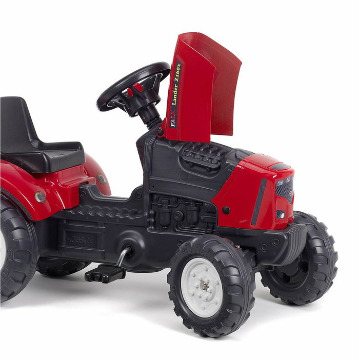 Falk Tractor de pedal rojo SuperCharger con capota abatible y remolque
