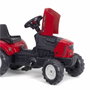 Falk Tractor de pedal rojo SuperCharger con capota abatible y remolque