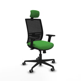PIQUERAS Y CRESPO Silla de oficina Yunquera con mecanismo Sincro/Traslack, Verde y Negro