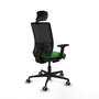 PIQUERAS Y CRESPO Silla de oficina Yunquera con mecanismo Sincro/Traslack, Verde y Negro