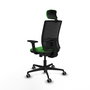 PIQUERAS Y CRESPO Silla de oficina Yunquera con mecanismo Sincro/Traslack, Verde y Negro