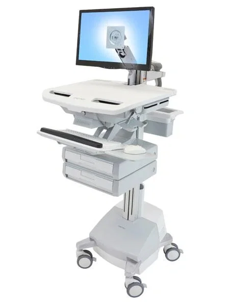 Ergotron StyleView Carro multimedia con brazo LCD, 2 cajones, Aluminio/Gris/Blanco