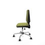Silla de oficina Elche con mecanismo Asincro tapizada con Tela color Verde oliva. Equipada con Base cromada, Sin brazos y Ruedas 65 mm parqué