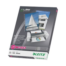 LEITZ Fundas de plastificación brillantes A4 125 micras