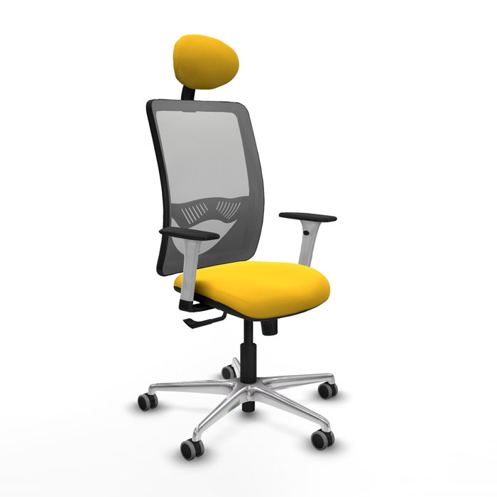 PIQUERAS Y CRESPO Silla de oficina Zulema con mecanismo Sincro, Amarillo y Gris PIQUERAS Y CRESPO Silla de oficina Zulema con mecanismo Sincro, Amarillo y Gris