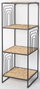 DKD Home Decor Estanteria Balines Negro Natural Metal Fibra 35 x 98 x 35 cm