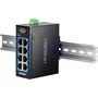 TRENDNET Switch No Administrado TI-GLC80 8 Puertos Gigabit Ethernet (10/100/1000) Negro - Full Duplex, Montaje en Pared y Carril DIN, Capacidad de Conmutación 16 Gbit/s