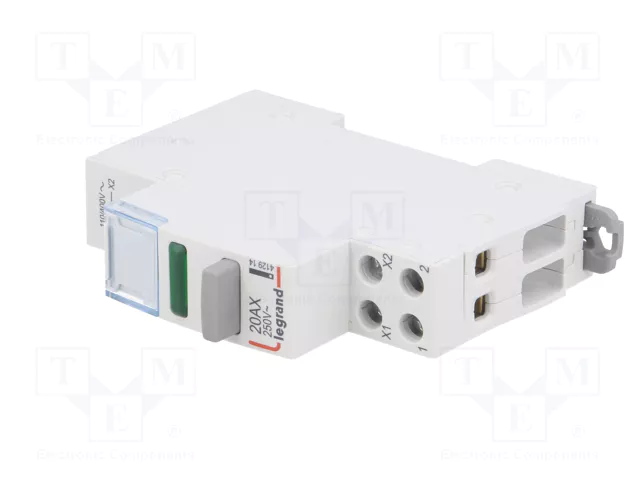 LEGRAND Interruptor de botón Biestable Gris con LED Verde