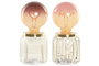 DKD Home Decor Decoración Luminosa Shabby Transparente Rosa 8.5x18x8.5 cm, 4 Unidades, LED, Cristal, Baterías AAA